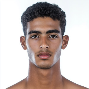 Create an image of a 22-year-old man from the West Sahara region...