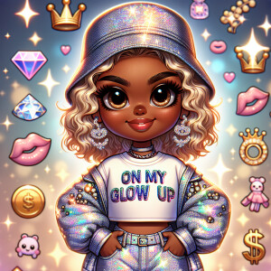 Create a detailed chibi-style illustration of an African America...