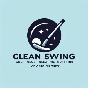 Design a sleek, minimalist logo for "Clean Swing," a service specializing in golf club cleaning, buffering, polishing, and refinishing. The logo should convey a premium, high-quality feel, reminiscent of esteemed sporting goods brands such as Nike, Adidas, Callaway, and Reebok. Focus on simplicity, effective use of negative space, and restrict the design to a maximum of three colors or elements, aligned with contemporary logo design standards. Exclude any cartoon-like graphics, intricate details, or text, including letters and numbers.