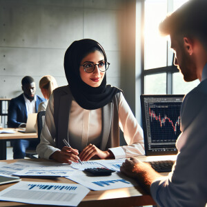 Make me a financial advisor stock photo