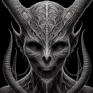 bioluminescent art combined with horrorcore conjuring of a macab...