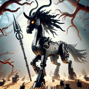 an evil centaur prowls with malevolent grace. Its eyes burn with...