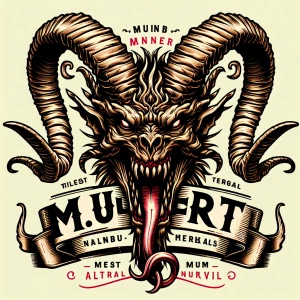 A complicated banner logo for the t shirt brand [' M u e r t e '...