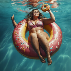 Create an ultra-realistic image of a woman with a curvy figure,...