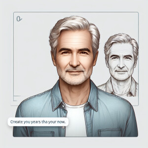 Create a picture of me in 10 years older