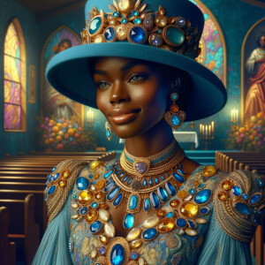 A spiritually enriching illustration portrays an African America...