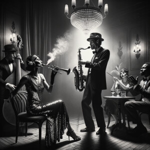 A black and white jazz portrait from the 1920s