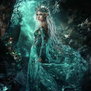 A highly realistic, fantasy-themed image of Dahlia Valentina as...