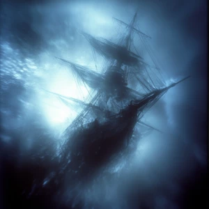 A grotesque, otherworldly cosmic caravel emerges from the depths...