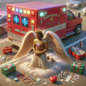 Create a realistic 3D oil painting depicting a scene of emergenc...
