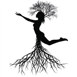 Design a black and white vector silhouette of a woman's side pro...