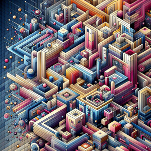 Complex isometric vector art using gradients