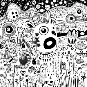 Design a set of coloring pages inspired by the distinctive, whim...