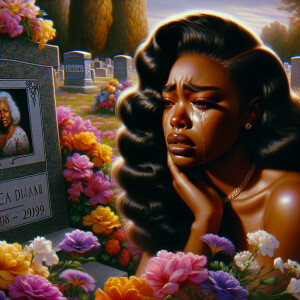 A beautiful light-skinned African-American woman with long wavy...