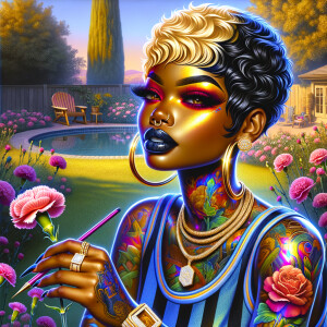 Prompt:
Full image view ultra realistic psychedelic airbrush gl...