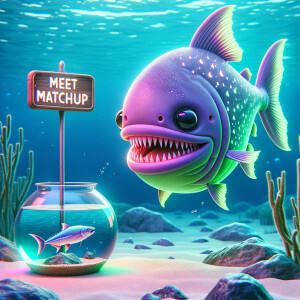Realistic
Ocean
Cute Purple neon green piranha with no teeth....