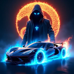 create an image depicts a striking and vibrant digital art style...