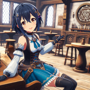 Wendy Marvell from “Fairy Tail” as a young adult, hot, dark blue...
