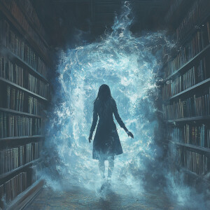 A Librarian Discovering a Portal to Another World Between Booksh...