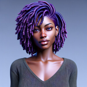 Create an ultra high-resolution 3D image of a beautiful African...