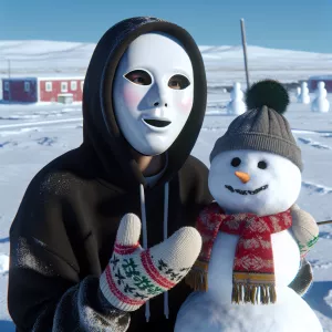 Create an amusing photorealistic image of a character dressed in...