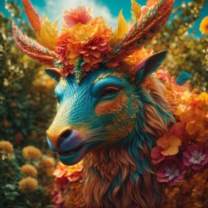 Create an 8K-resolution, 3D-rendered image of a mythical creatur...