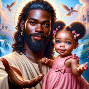 Create a 3D realistic artwork featuring the phrase 'Jesus Saves'...