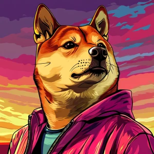MEME DOGE in GTA art style — — in the style of a Grand Theft Au...