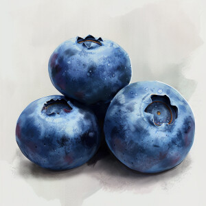 realistic blueberries