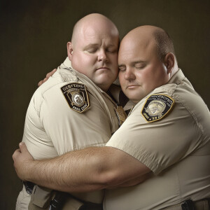 Lifesize digital photography portrait of a best romantic buddies...