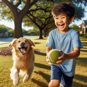 Kid with a dog