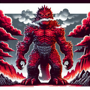 A giant red monster