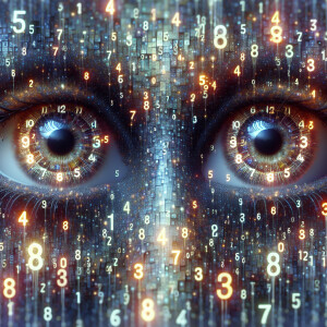 Create an image of a pair of eyes, with clocks inside the pupils...