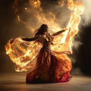 In this mesmerizing series of dynamic poses, the pyrokinetic mys...