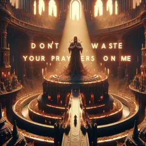 Don't waste your prayers on me, cinematic rendering, high realis...