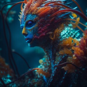 vibrant, strange, invertebrate x cnidarian hybrid creature