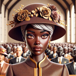 An 3-D illustration  in airbrush style featuring an African Amer...