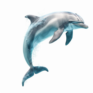 Realistic image of a  dolphin jumping