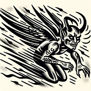 Speed demon in an old school tattoo style