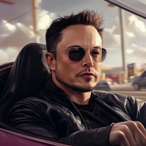 Elon Musk,comeback from a race, GTA style