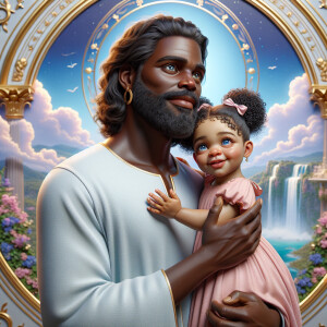 Create a 3D realistic artwork featuring the phrase 'Jesus Saves'...