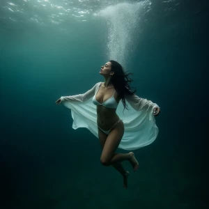 Will She Make It?
	•	A hauntingly beautiful underwater shot, whe...