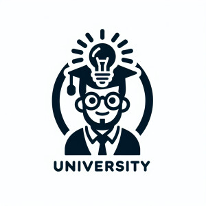 kartun mahasiswa
 dengan kepala lampu pijar