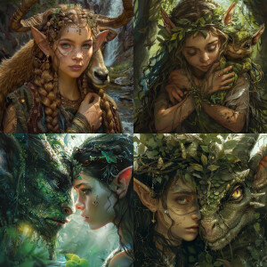 Girl with elf like ears and an earth guardian