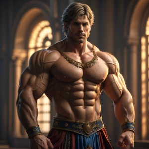 The muscular hairy prince bulgin and showing off