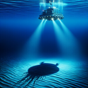 An underwater vehicle called Neptune noticed a large shadow at a...