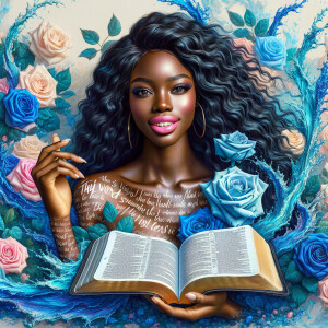 Create an image of an ultra-light-skinned African-American woman...