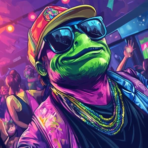 MEME PEPE in GTA art style — In a party with lots of fun — in th...