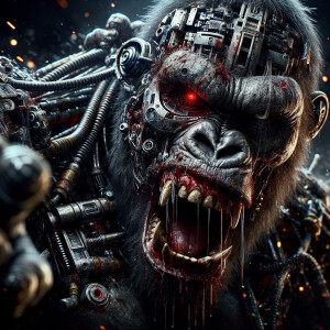 🦾🦍, horror core,  ultra-detailed character, ultra-realistic, m...