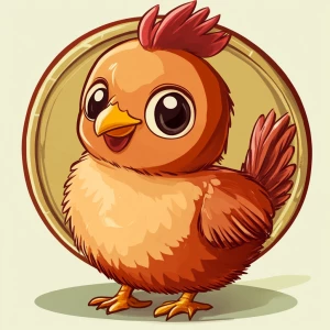 cute chicken in meme coin style